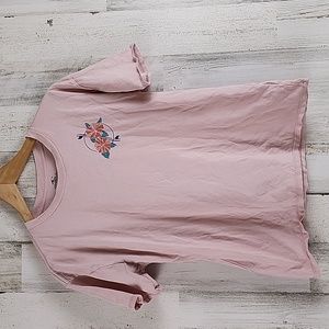 O'Neill Surf Company pink hibiscus floral print short sleeve tshirt Size Small